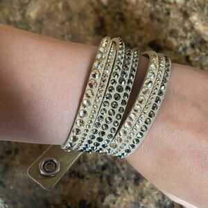Swarovski Crystal Gold Tone wrap bracelet